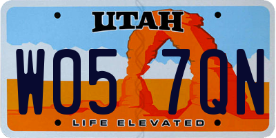 UT license plate W057QN