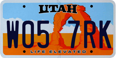 UT license plate W057RK
