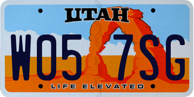UT license plate W057SG