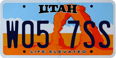 UT license plate W057SS