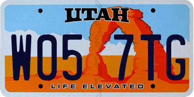 UT license plate W057TG