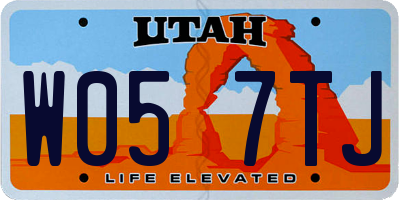 UT license plate W057TJ
