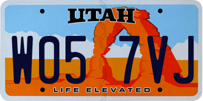 UT license plate W057VJ