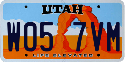 UT license plate W057VM