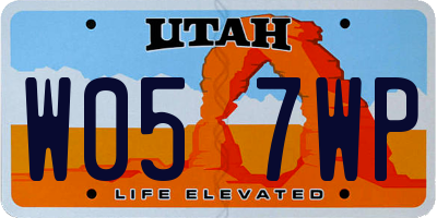 UT license plate W057WP