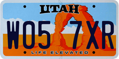 UT license plate W057XR