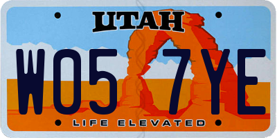 UT license plate W057YE