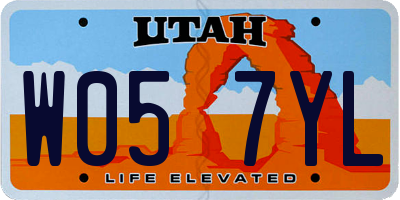 UT license plate W057YL