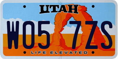 UT license plate W057ZS