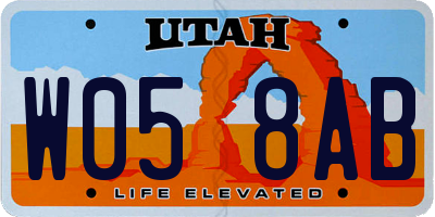 UT license plate W058AB