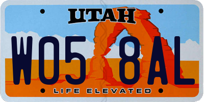 UT license plate W058AL