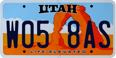 UT license plate W058AS