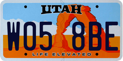 UT license plate W058BE