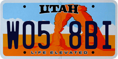 UT license plate W058BI