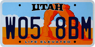 UT license plate W058BM