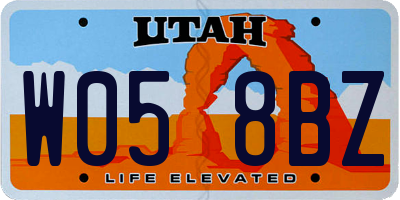 UT license plate W058BZ