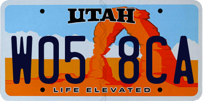 UT license plate W058CA