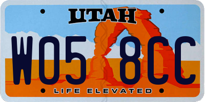UT license plate W058CC
