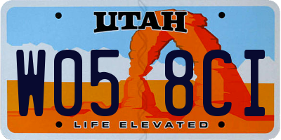 UT license plate W058CI