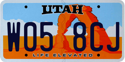 UT license plate W058CJ