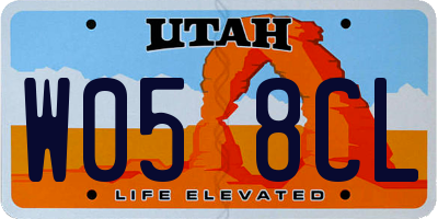 UT license plate W058CL