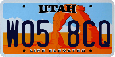 UT license plate W058CQ
