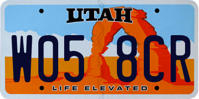 UT license plate W058CR