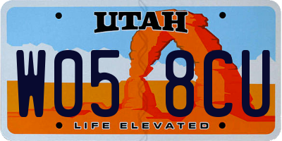 UT license plate W058CU