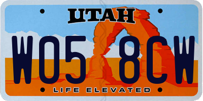 UT license plate W058CW