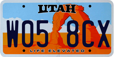 UT license plate W058CX