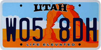 UT license plate W058DH