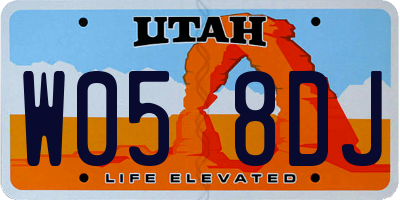 UT license plate W058DJ