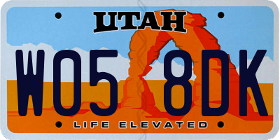 UT license plate W058DK