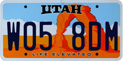 UT license plate W058DM