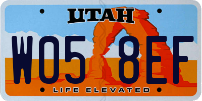 UT license plate W058EF