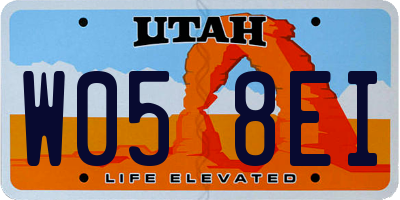 UT license plate W058EI