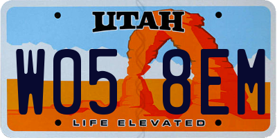 UT license plate W058EM
