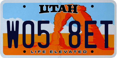 UT license plate W058ET