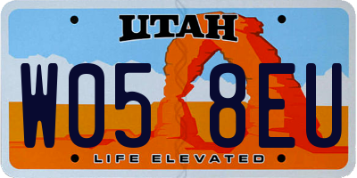 UT license plate W058EU