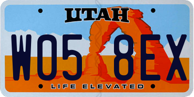 UT license plate W058EX