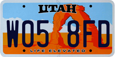 UT license plate W058FD
