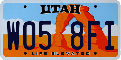 UT license plate W058FI