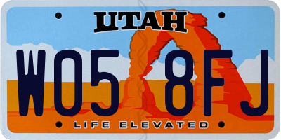 UT license plate W058FJ