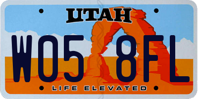 UT license plate W058FL