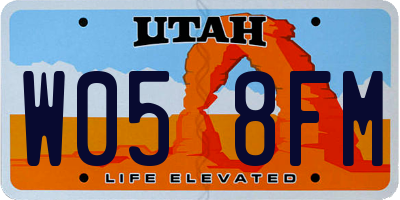 UT license plate W058FM