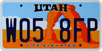 UT license plate W058FP