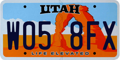 UT license plate W058FX