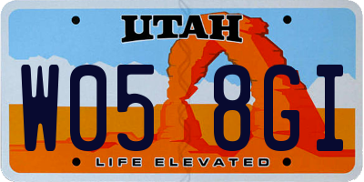 UT license plate W058GI