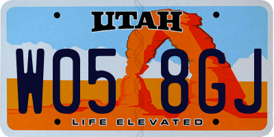 UT license plate W058GJ