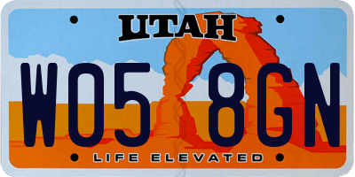 UT license plate W058GN